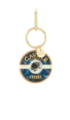 Solar Eclipse Hand-painted Caviar Bag Charm + Keychain In Gold