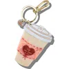 Solar Eclipse Hand Painted Coffee Cup Key Chain Bag Charm In Multi
