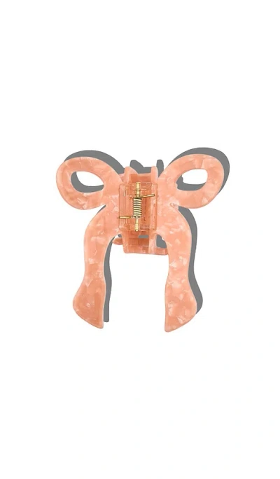 Solar Eclipse Hand-painted Coquette Bow Claw Clip In Pink