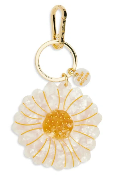 Solar Eclipse Hand Painted Daisy Key Chain Bag Charm In Gold