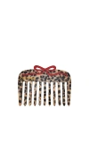 Solar Eclipse Hand-painted Leopard Bow Pocket Hair Comb