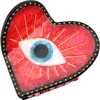 Solar Eclipse Hand Painted Lucky Eye Heart Claw Clip In Red