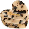 Solar Eclipse Hand-painted Mama Heart Claw Hair Clip In Brown