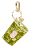 Solar Eclipse Hand Painted Matcha Key Chain Bag Charm In Green
