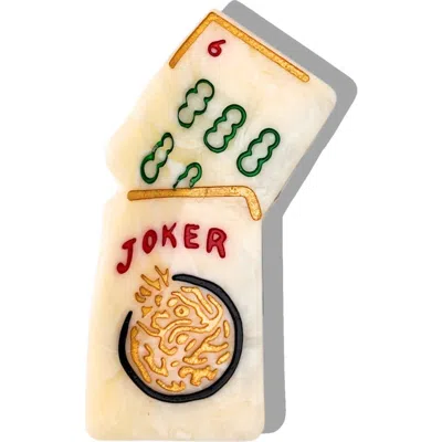 Solar Eclipse Hand Painted Mini Mahjong Claw Clip In Multi