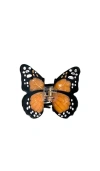 Solar Eclipse Hand-painted Mini Monarch Claw Hair Clip In Brown