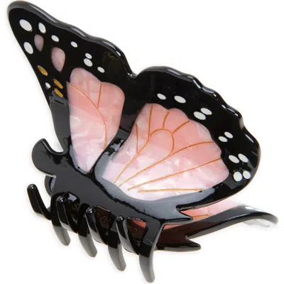 Solar Eclipse Hand-painted Monarch Butterfly Claw Clip In Pink