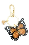 Solar Eclipse Hand Painted Monarch Butterfly Key Chain Bag Charm In Brown