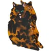 Solar Eclipse Hand-painted Persian Cat Claw Clip In Brown