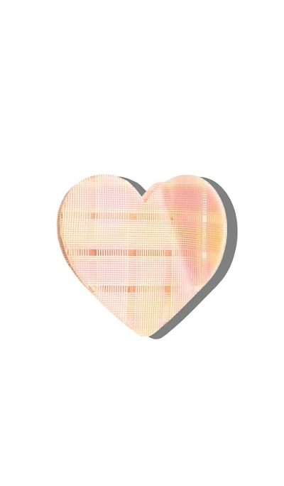 Solar Eclipse Hand-painted Pink Plaid Heart Claw Clip