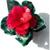 Solar Eclipse Hand Painted Poinsettia Claw Clip In Multi