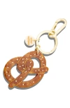 Solar Eclipse Hand-painted Pretzel Bag Charm & Keychain In Brown