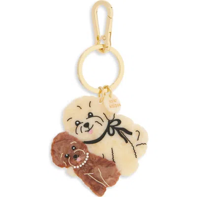 Solar Eclipse Hand Painted Puppy Friends Key Chain Bag Charm In Gold