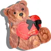 Solar Eclipse Hand Painted Teddy Claw Clip In Brown