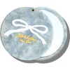 Solar Eclipse Hand Painted Vintage Ballet Bow Compact Mirror In Blue