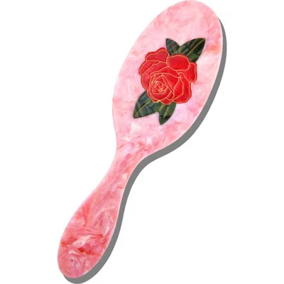 Solar Eclipse Hand Painted Vintage Rose Pink Amazing Hair Day Brush