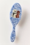 Solar Eclipse Handpainted Acetate Hair Brush In Blue