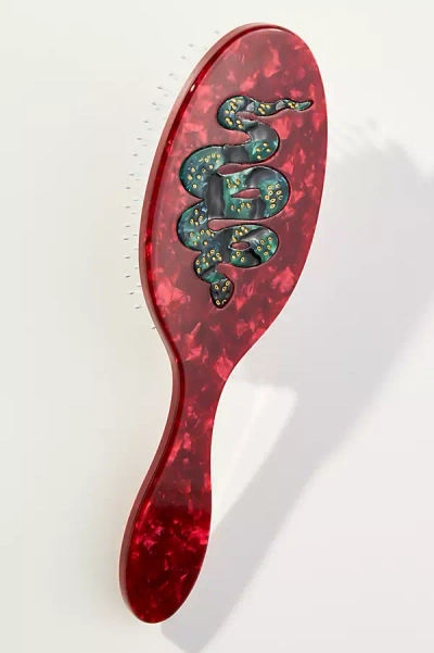 Solar Eclipse Handpainted Acetate Hair Brush In Red
