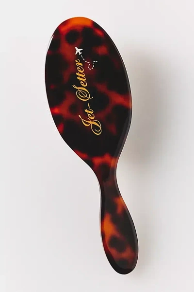 Solar Eclipse Handpainted Acetate Hair Brush In Brown