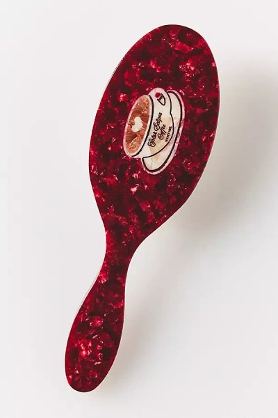 Solar Eclipse Handpainted Acetate Hair Brush In Red