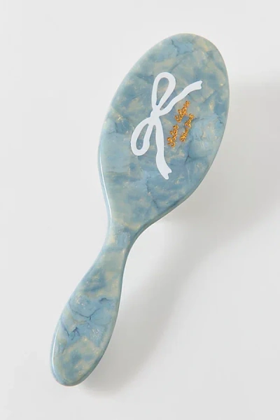 Solar Eclipse Hand-painted Amazing Hair Day Paddle Brush In Baby Blue Bow At Urban Outfitters