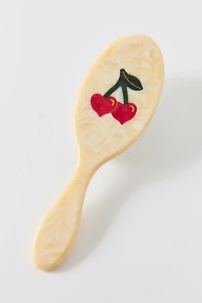 Solar Eclipse Hand-painted Amazing Hair Day Paddle Brush In Heart Cherry At Urban Outfitters In Neutral