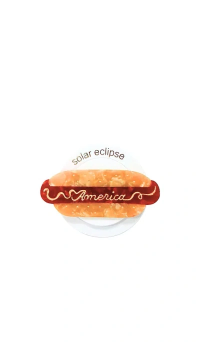 Solar Eclipse Hand-painted America Hot Dog Grip Charm In Orange