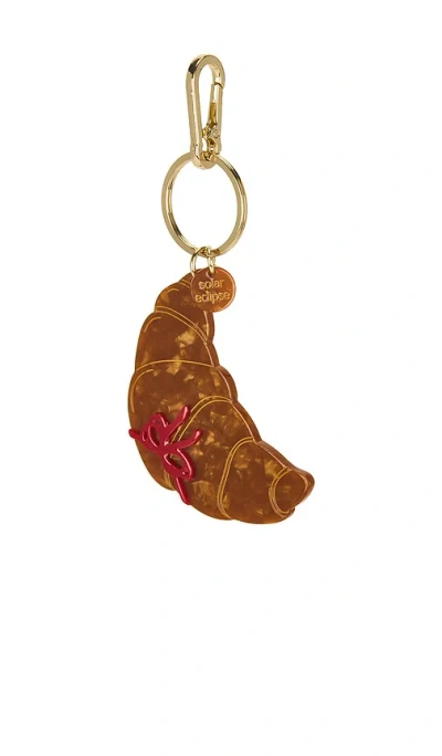 Solar Eclipse Hand-painted Bag Charm In Bow Croissant