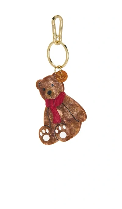 Solar Eclipse Hand-painted Bag Charm In Teddy Bear