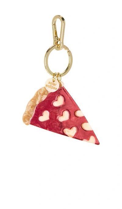 Solar Eclipse Hand-painted Bag Charm In Pizza