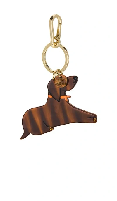 Solar Eclipse Hand-painted Bag Charm In Dachshund