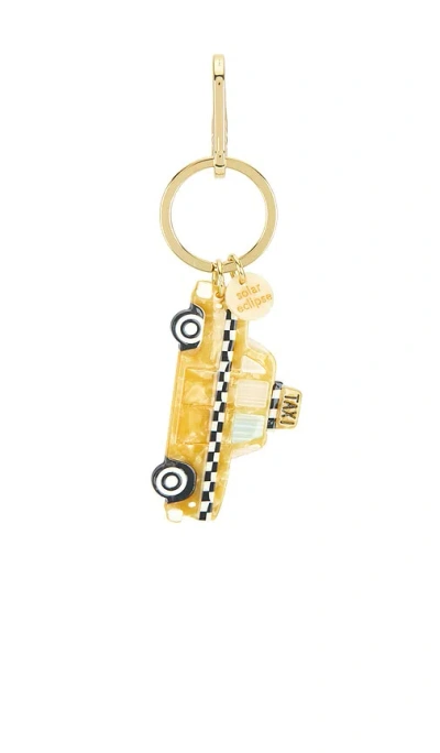 Solar Eclipse Hand-painted Bag Charm In Gold