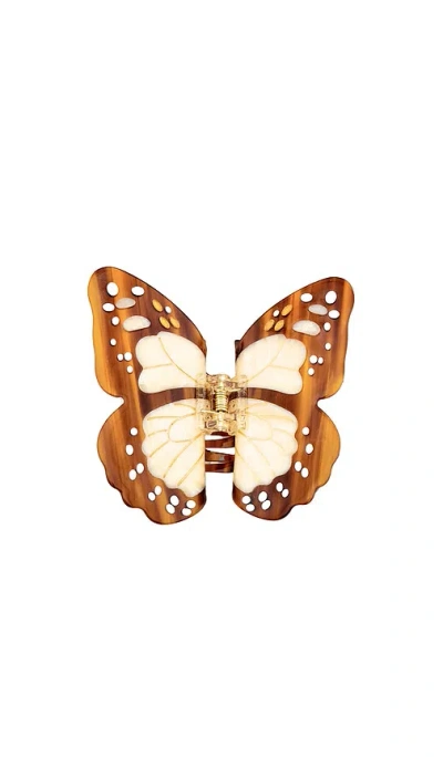 Solar Eclipse Hand-painted Boho Monarch Claw Hair Clip In Purple