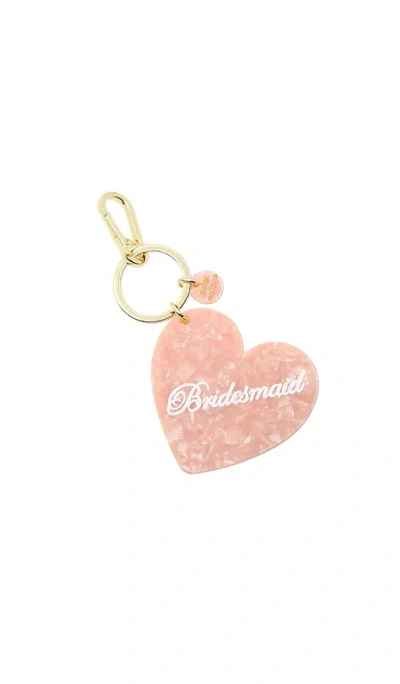 Solar Eclipse Hand-painted Bridesmaid Bag Charm & Keychain In Pink