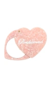 Solar Eclipse Hand-painted Bridesmaid Compact Mirror In Pink