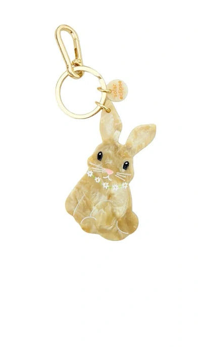 Solar Eclipse Hand-painted Bunny Bag Charm & Keychain In Yellow