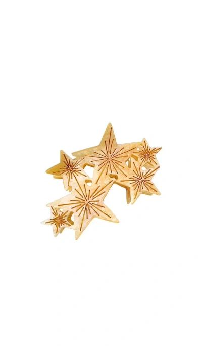 Solar Eclipse Hand-painted Celestial Stars Claw Hair Clip In N,a