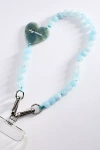 Solar Eclipse Hand-painted Charm Beaded Phone Chain In Blue
