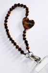 Solar Eclipse Hand-painted Charm Beaded Phone Chain In Gold