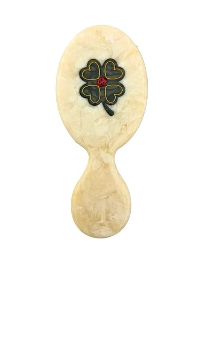 Solar Eclipse Hand-painted Clover Handbag Hero Brush In Multi