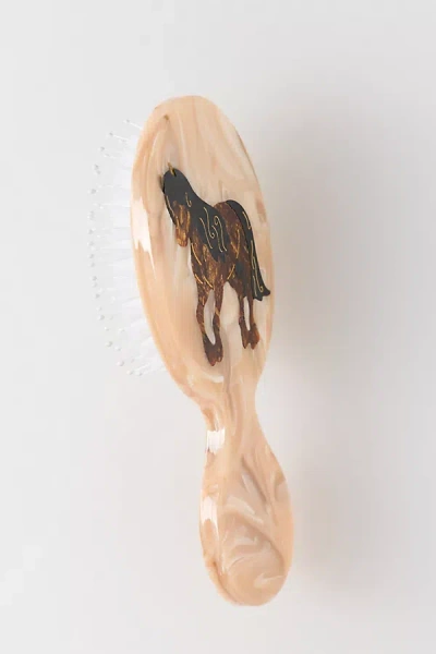 Solar Eclipse Handpainted Compact 2-1 Perfect Daily Brush In Beige