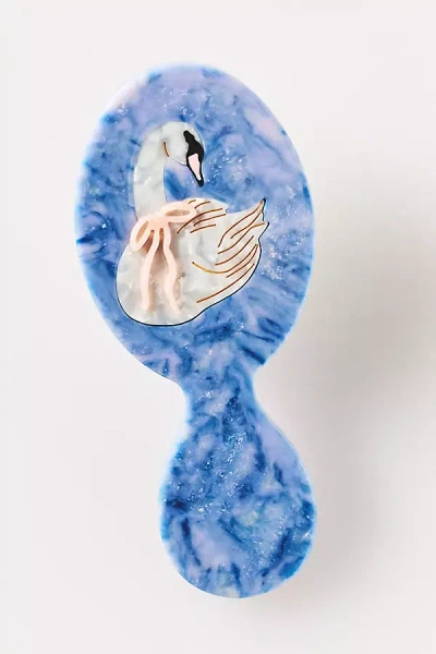 Solar Eclipse Handpainted Compact 2-1 Perfect Daily Brush In Blue