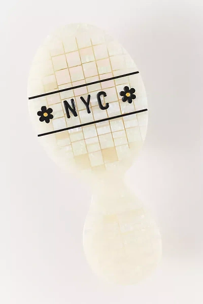 Solar Eclipse Handpainted Compact 2-1 Perfect Daily Brush In White