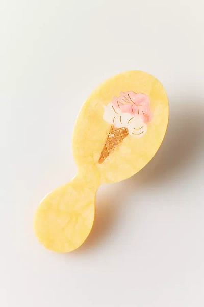 Solar Eclipse Handpainted Compact 2-1 Perfect Daily Brush In Yellow