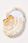 Solar Eclipse Handpainted Compact Mirror In Beige
