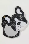 Solar Eclipse Handpainted Compact Mirror In Black