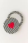 Solar Eclipse Handpainted Compact Mirror In White