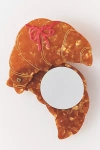 Solar Eclipse Handpainted Compact Mirror In Brown