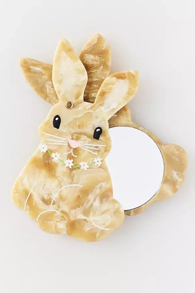 Solar Eclipse Handpainted Compact Mirror In Multi