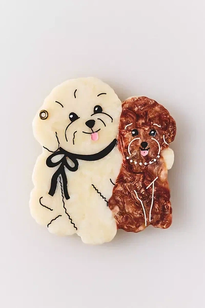 Solar Eclipse Handpainted Compact Mirror In Brown